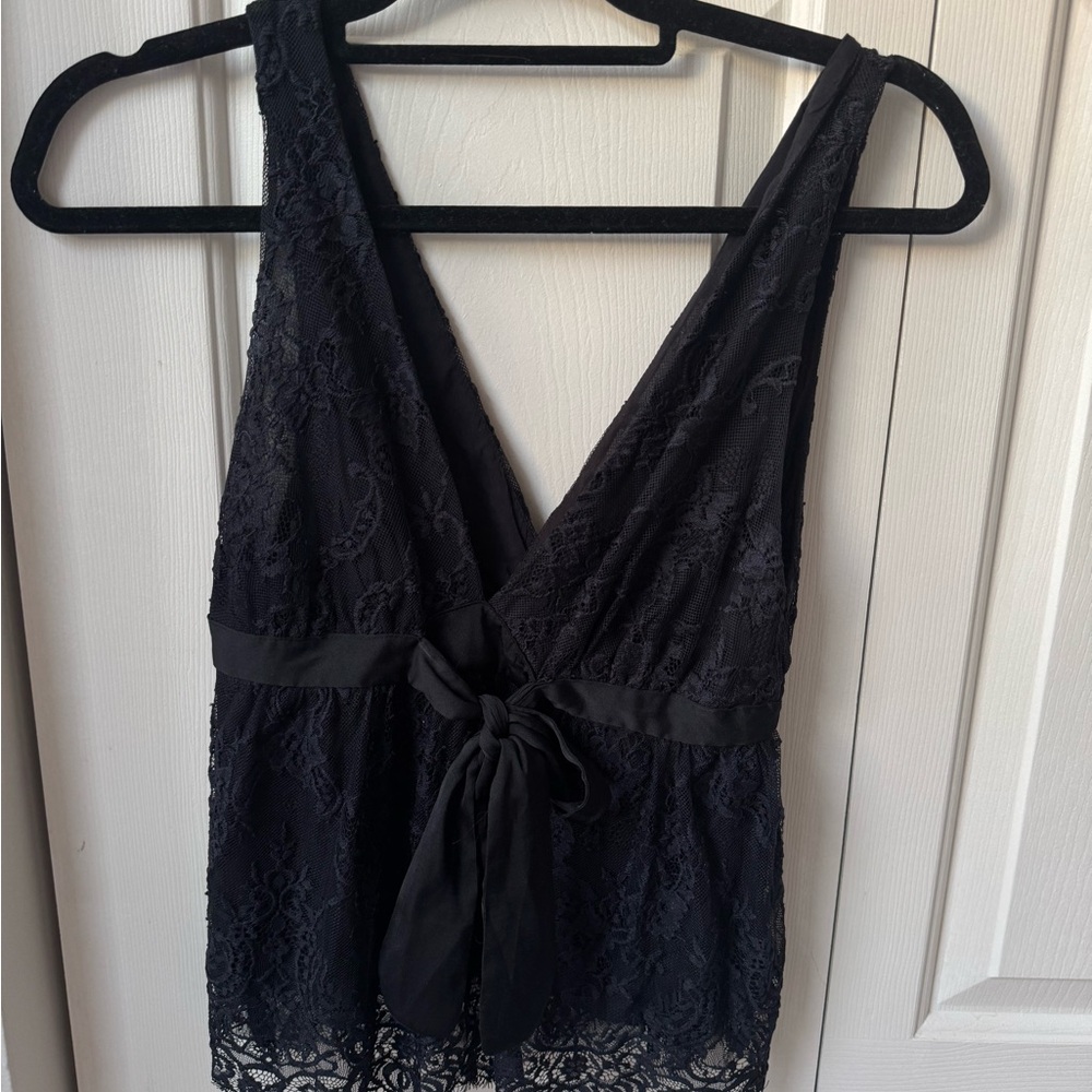 Free People Black Lace Detail Garment